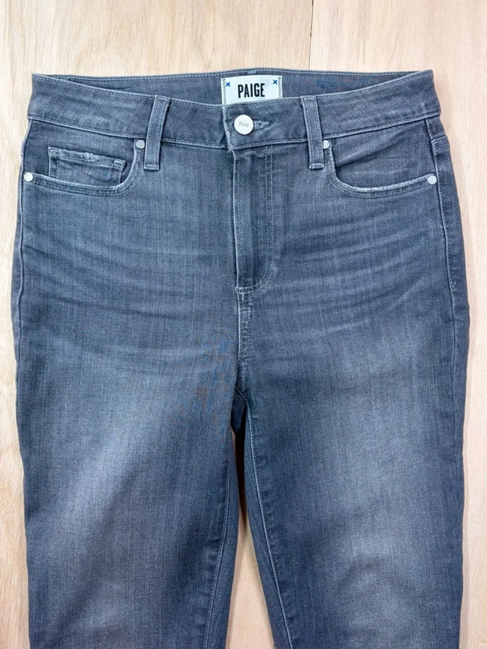 PAIGE Hoxton Ankle Jeans Gray Stone Wash Women’s 26 - Picture 2 of 14